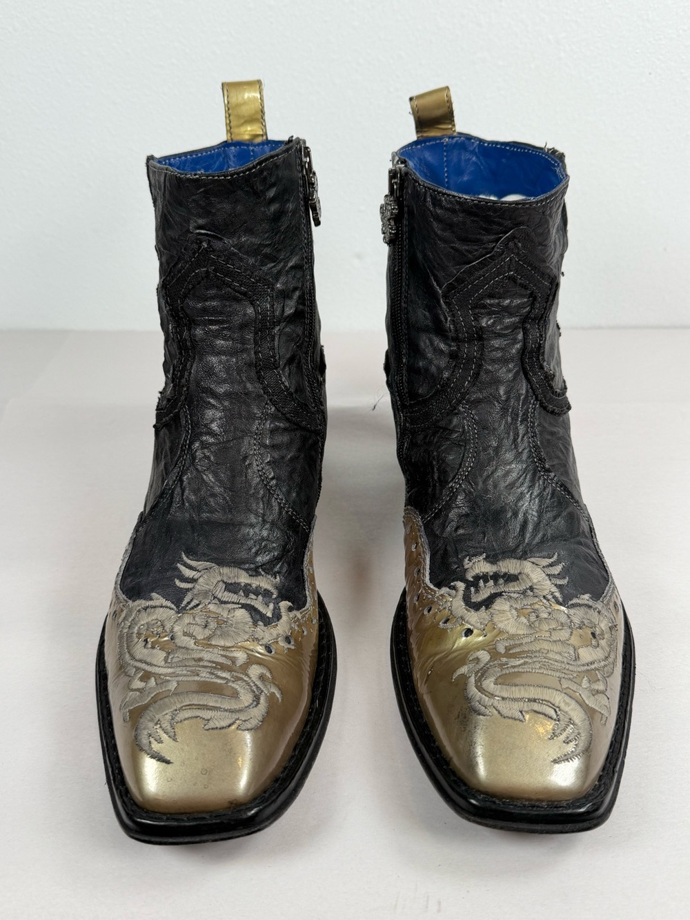 Mark Nason Rock Lives Men’s Leather Dragon Boots Size 9.5 Made In Italy 67505